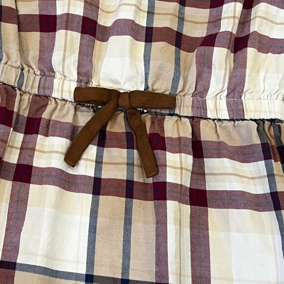 Hope & Henry 5T Brown Plaid Long Sleeve Organic Cotton Dress Equestrian Style - Picture 2 of 4